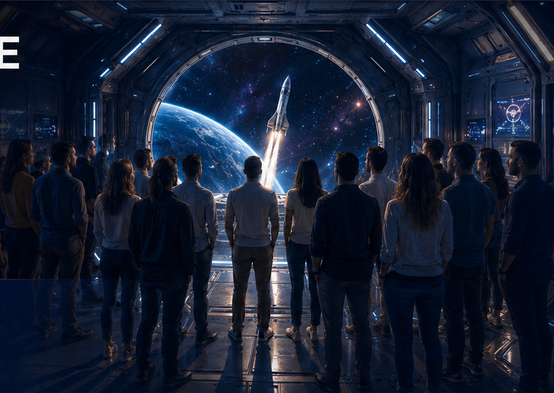 Immersive space-themed venue at Cosmoport Limassol